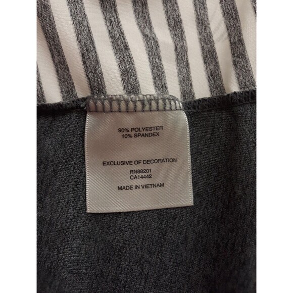 MPG Womens Active Tank Top Shirt Hi-Low Gray White Stripes w Orange Trim Size M - Picture 10 of 11